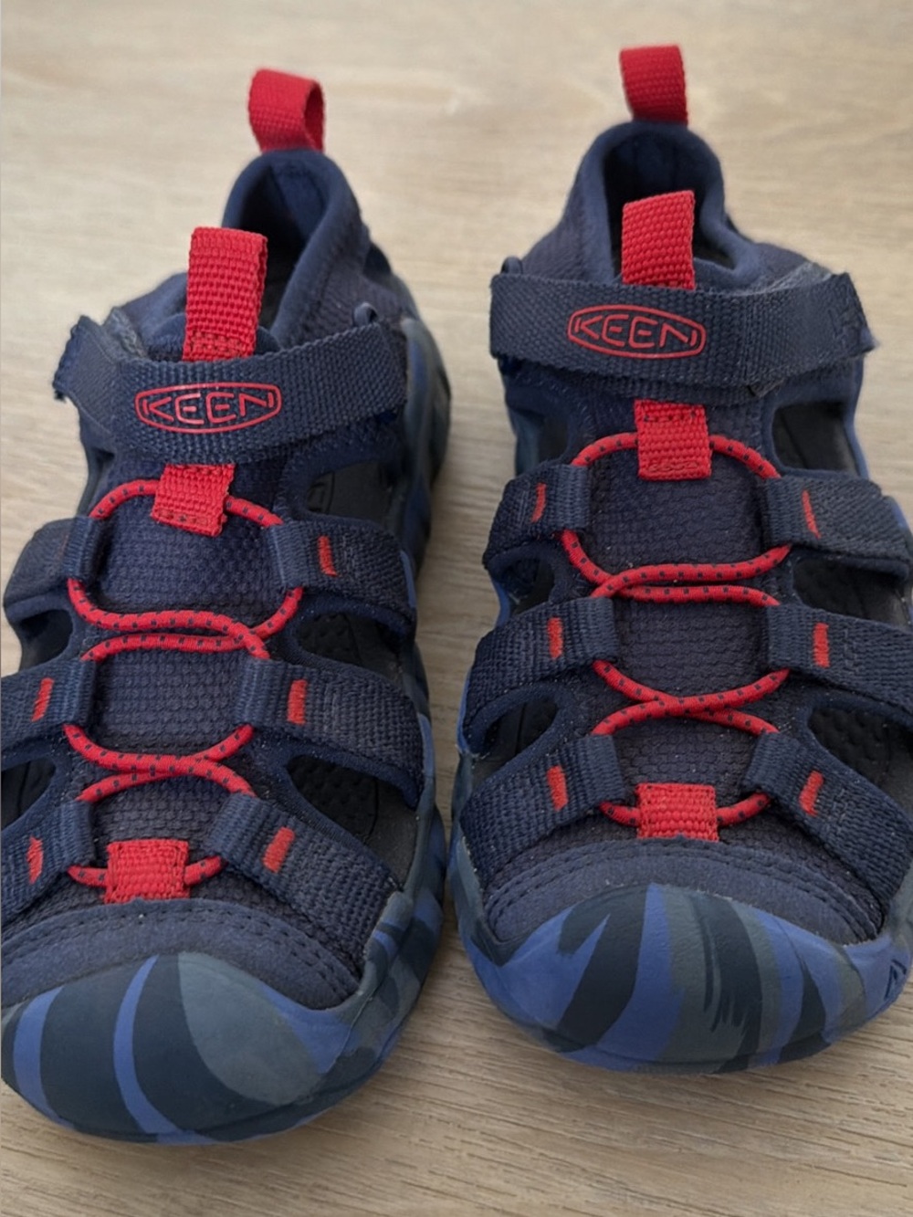 KEEN Kids Navy and Red Closed-Toe Sport Sandals